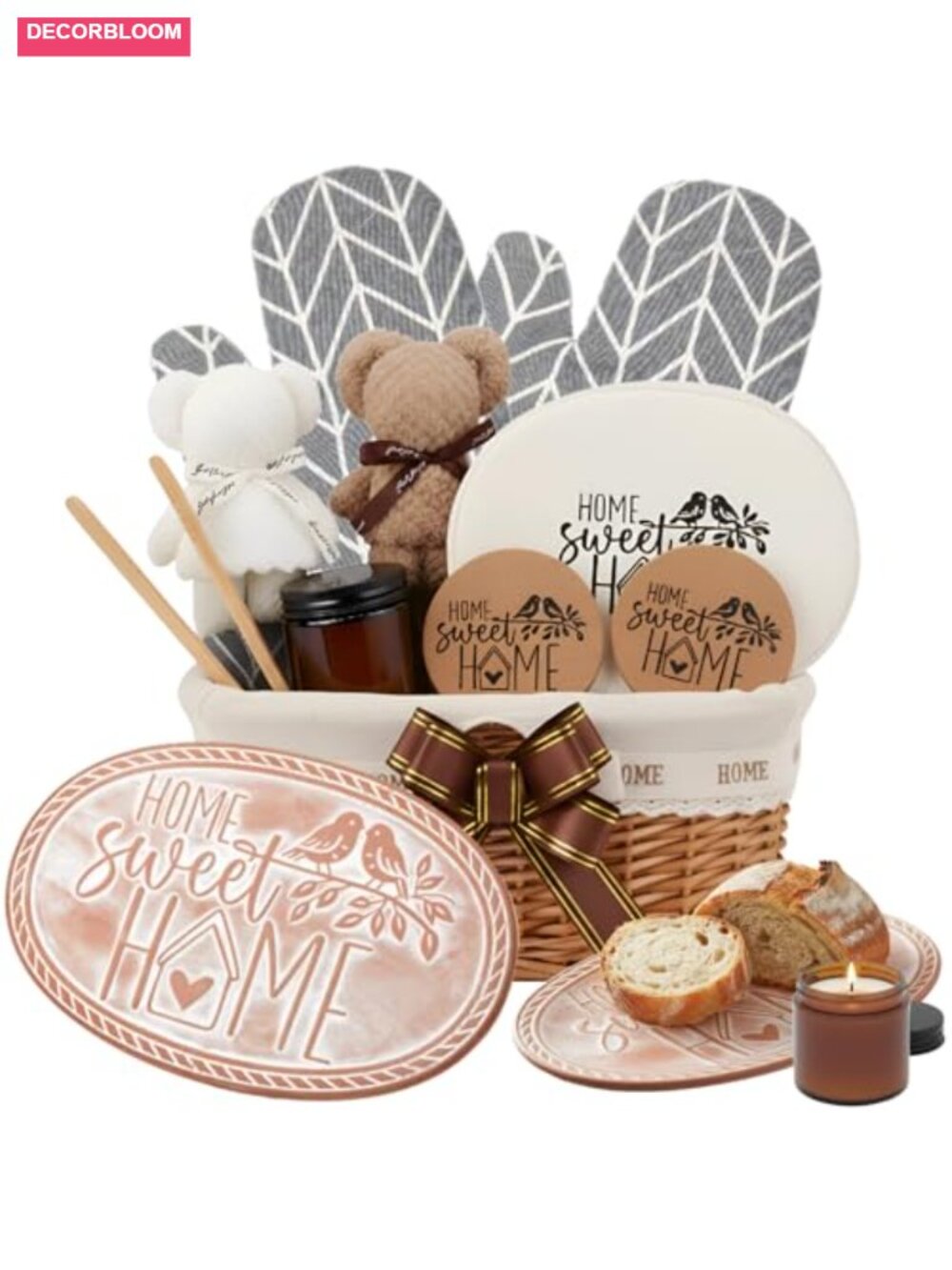 9pc Bread Warmer Basket with Terracotta Stone - Complete Gift Set